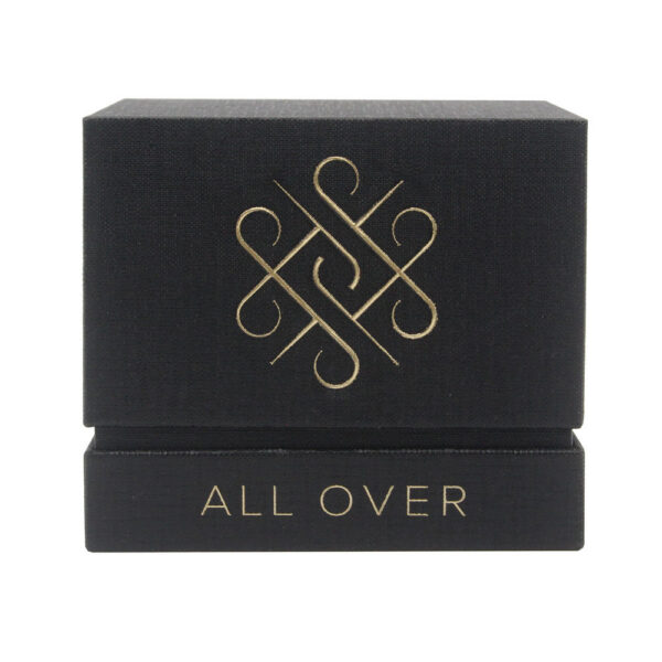 Black Foil Stamped Rigid Candle Box with Molded Tray Insert Black Foil Stamped Rigid Candle Box with Molded Tray Insert