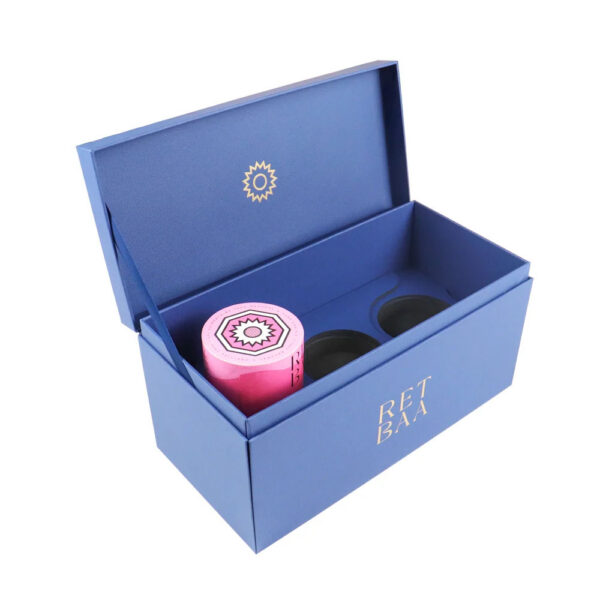 Blue Double-Layer Candle Gift Box with Foam Drawer Insert Blue Double-Layer Candle Gift Box with Foam Drawer Insert