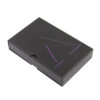 Matte Black Drawer Rigid Box with Purple Logo Thumb Notch