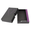 Matte Black Drawer Rigid Box with Purple Logo Thumb Notch