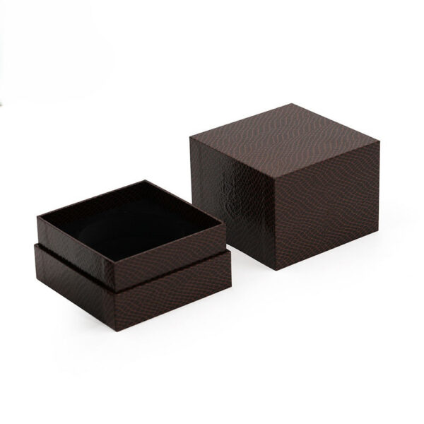 Rigid Croc Texture Candle Jar Box with Molded Black Insert