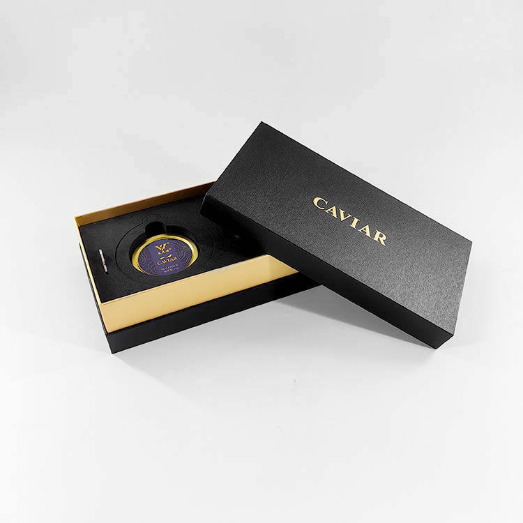 Caixas promocionais pretas personalizadas da Caviar