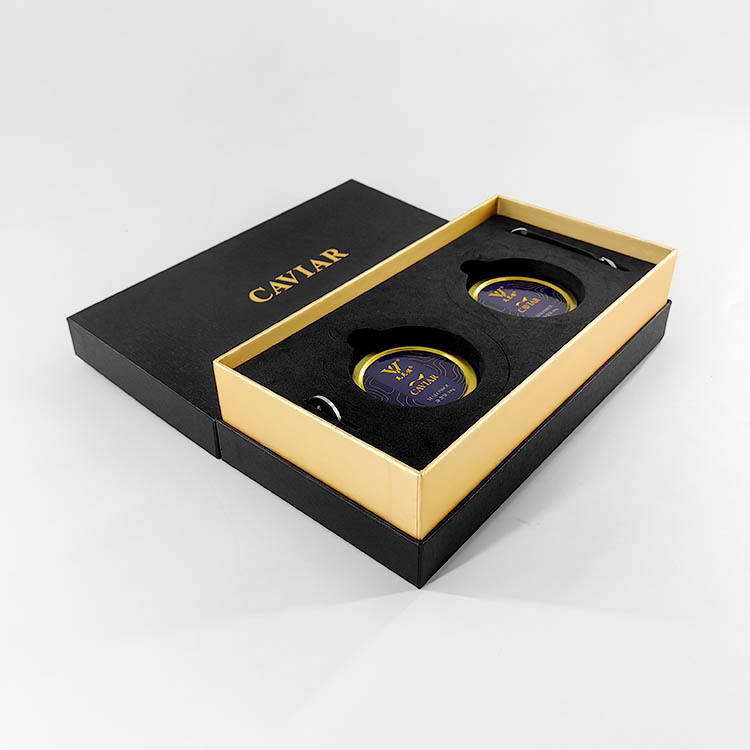 Caixas promocionais pretas personalizadas da Caviar