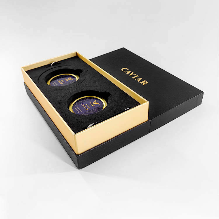 Caixas promocionais pretas personalizadas da Caviar
