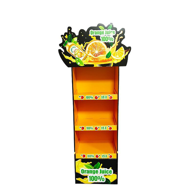 Expositor de retalho em cartão ondulado, um design personalizado para supermercados.