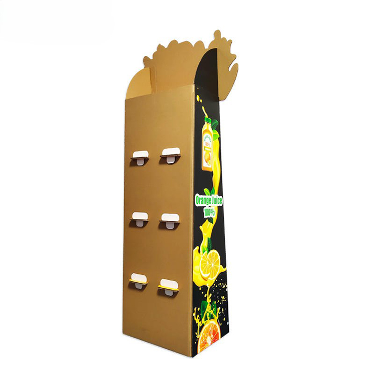 Expositor de retalho em cartão ondulado, um design personalizado para supermercados.