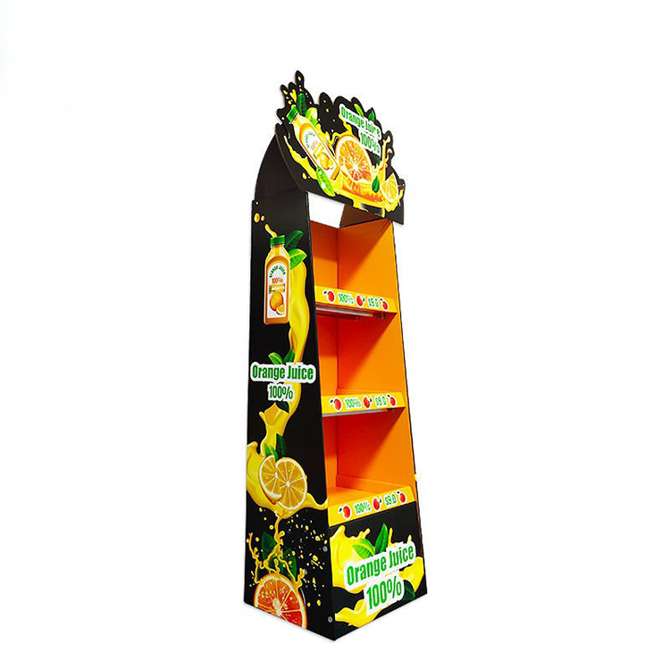 Expositor de retalho em cartão ondulado, um design personalizado para supermercados.