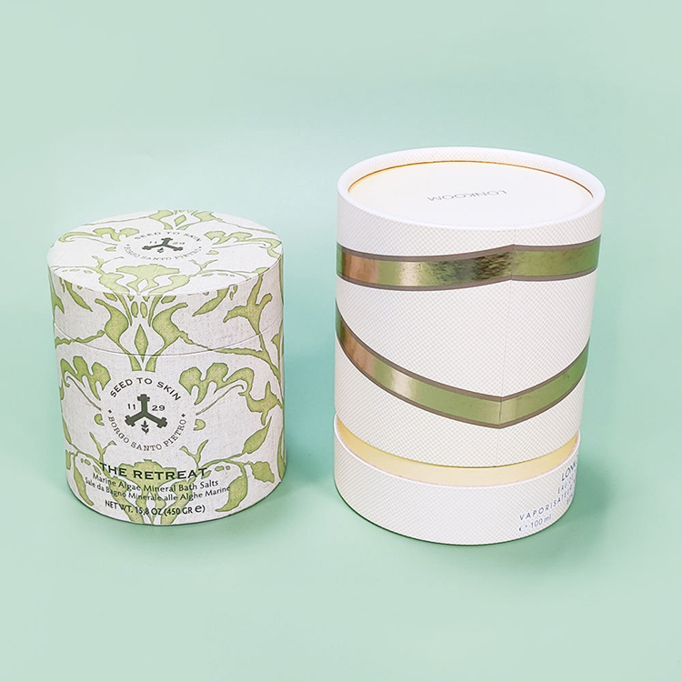 Caixas de tubo de papel com marca personalizada