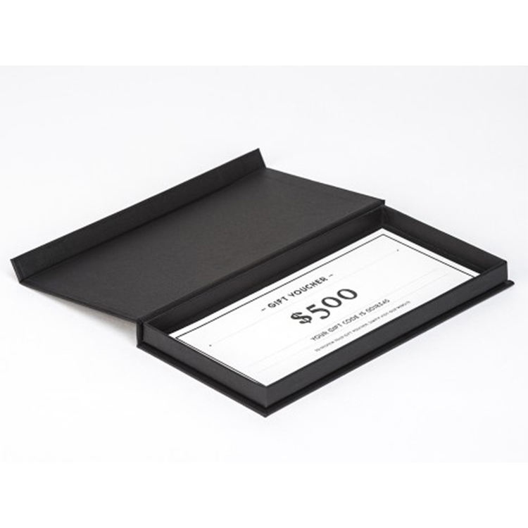 Caixas magnéticas personalizadas de luxo para cartões de crédito VIP, na cor preta