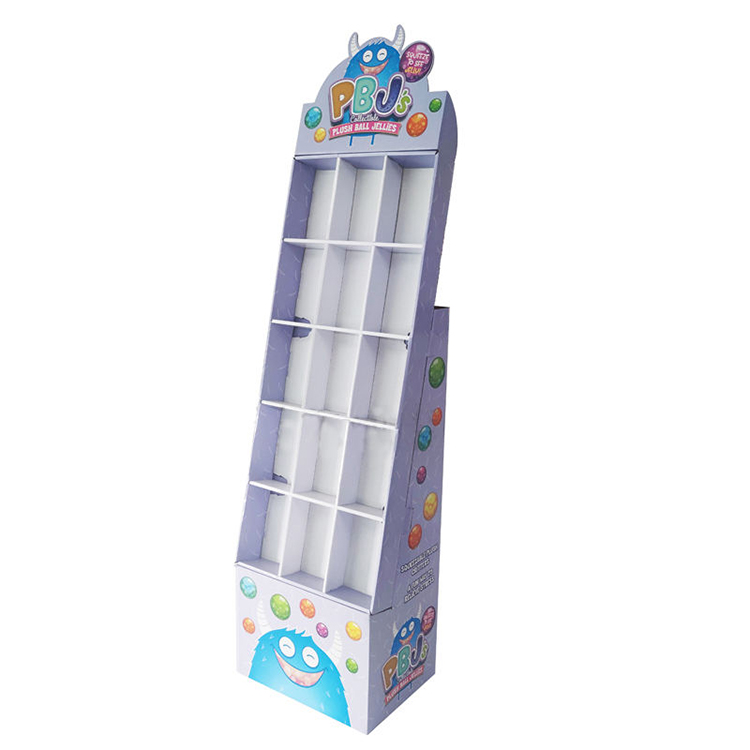 Expositor de retalho em cartão ondulado, ecológico, dobrável e personalizável